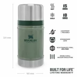 Stanley The Legendary Classic Food Jar 0.7L Hammertone Vert -Accessoires de cuisine Soldes 1527239422 550x550 1